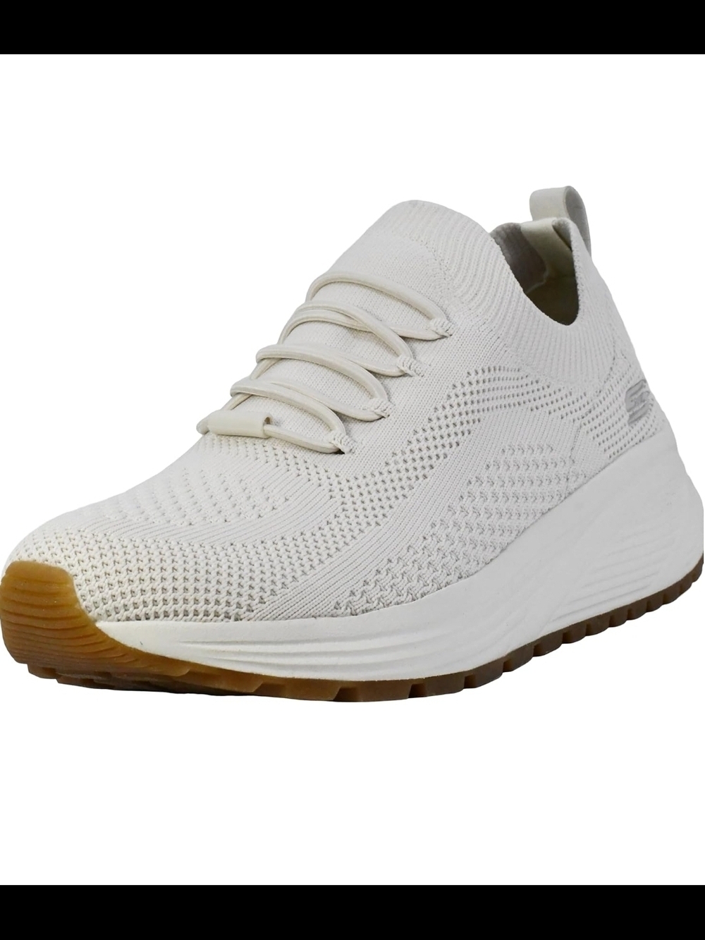 Skechers Cream Knit Slip-On Sneaker with Gum Outsole